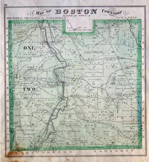1874 map of Boston Township