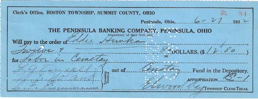Peninsula Banking Company check