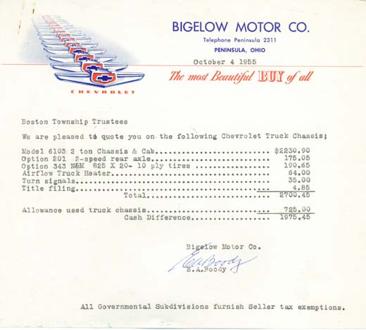 Bigelow Motor Chevy logo